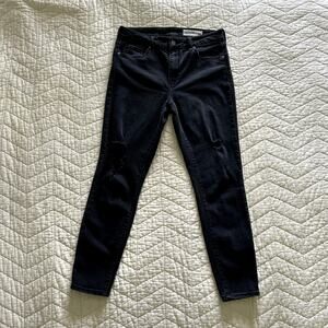 Pistola women´s dark gray black wash distressed stretch Size 29